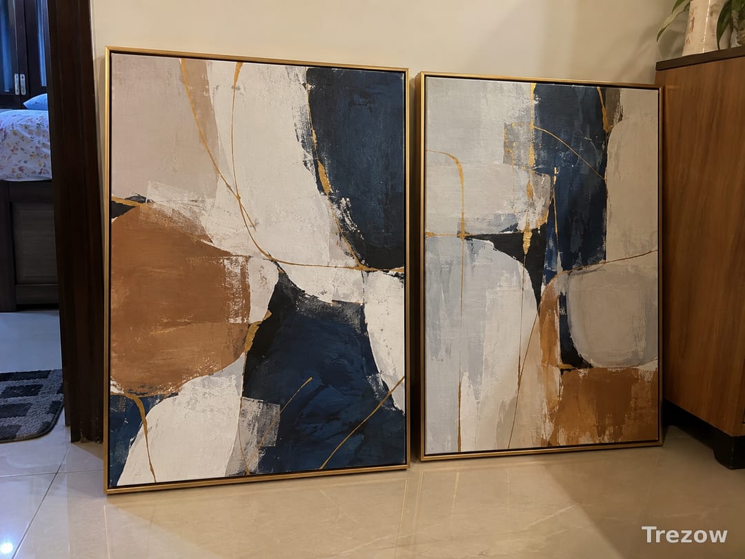 Abstract canvas wall art, set of 2