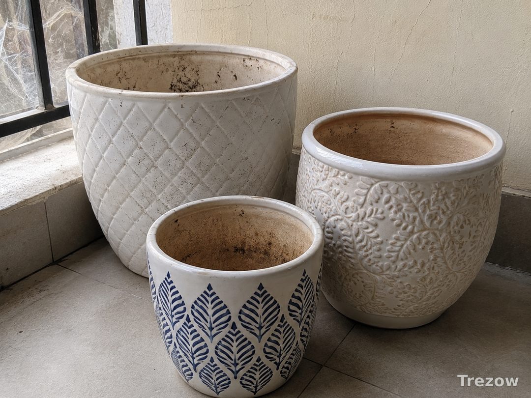 Ceramic planters, set of 3