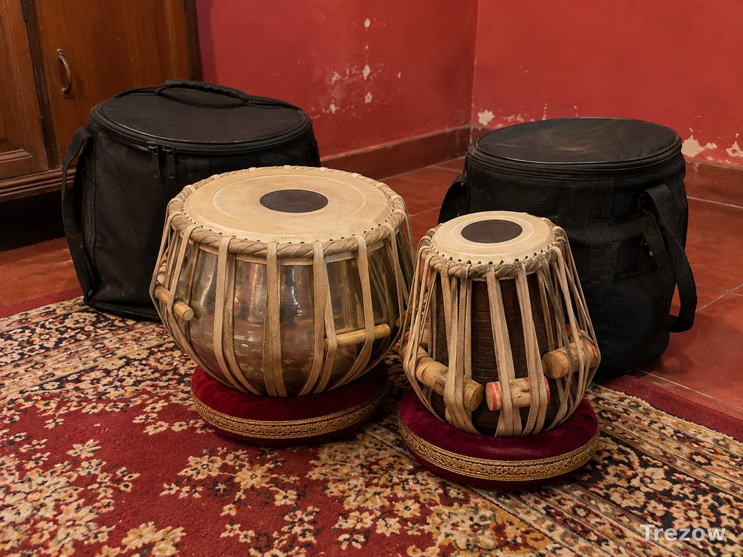 Tabla set with cushions and bags