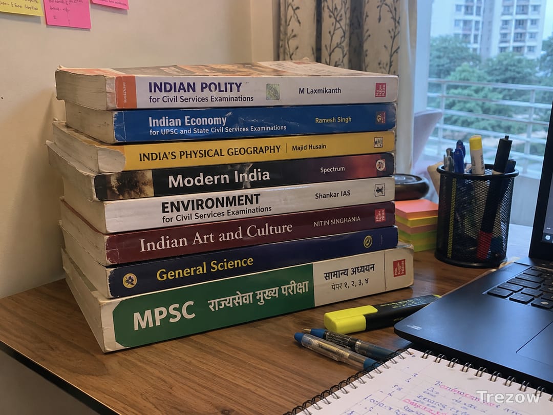 UPSC and MPSC preparation books (8)