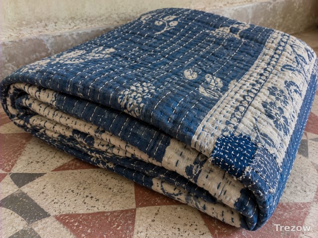 Kantha bedspread, double bed